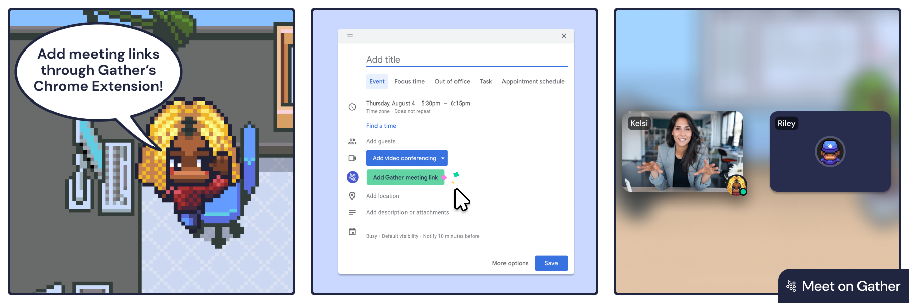 Add meeting links through the Chrome Extension in your remote office
