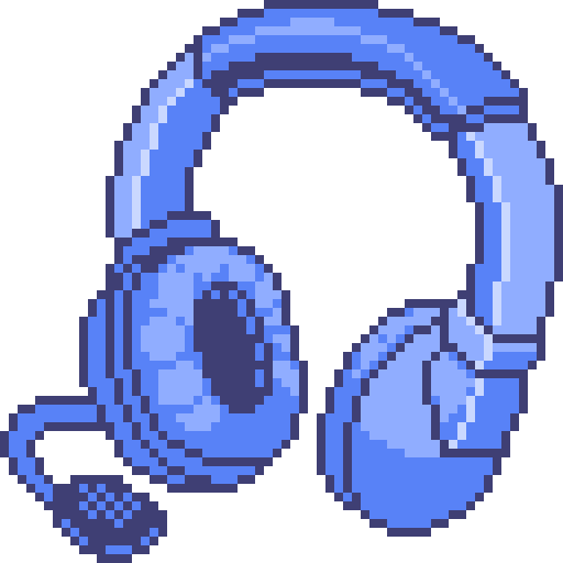 pixel illustration of headphones