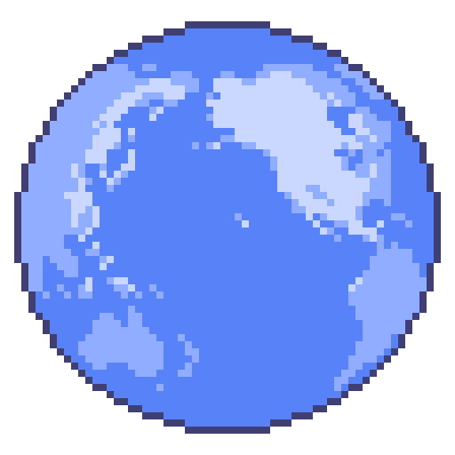 pixel illustration of a globe